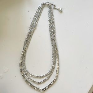 Lucky Brand Silver Tone Chain Link Layered Necklace